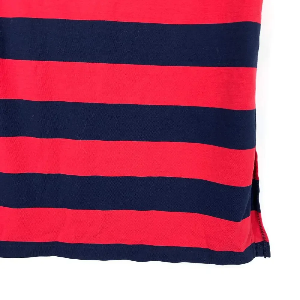 J.Crew Midi Length Pencil Skirt Womens Size 10 Red + Navy Striped Back Zip NEW